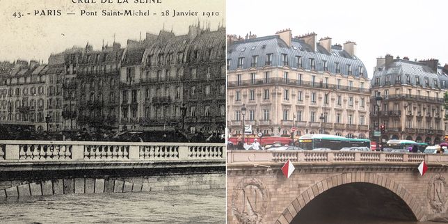 Avant-après , la crue de la Seine à Paris comparée à celle de 1910