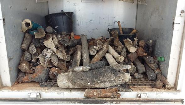 Boulogne , une trentaine d'obus découverts sur un chantier