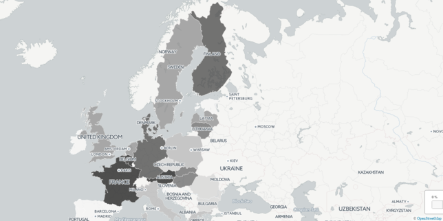 Carte , l'Europe et l'avancée des extrêmes droites