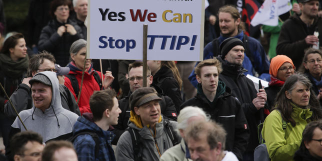 Manifestation à Hanovre contre le traité de libre-échange transatlantique