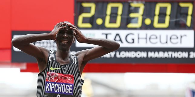 Marathon , le Kényan Kipchoge s'impose à Londres à sept secondes du record du monde