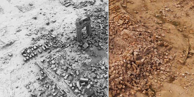Palmyre dévastée photographiée par un drone